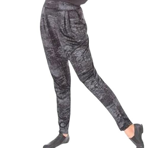 Metallic Silver High-Waisted Draped Harem Dance Pants Tapered Legs Hip Hop - Picture 1 of 8